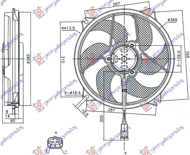 Citroen c4 04-11 VENTILATOR KOMPLET BEN-DIZ