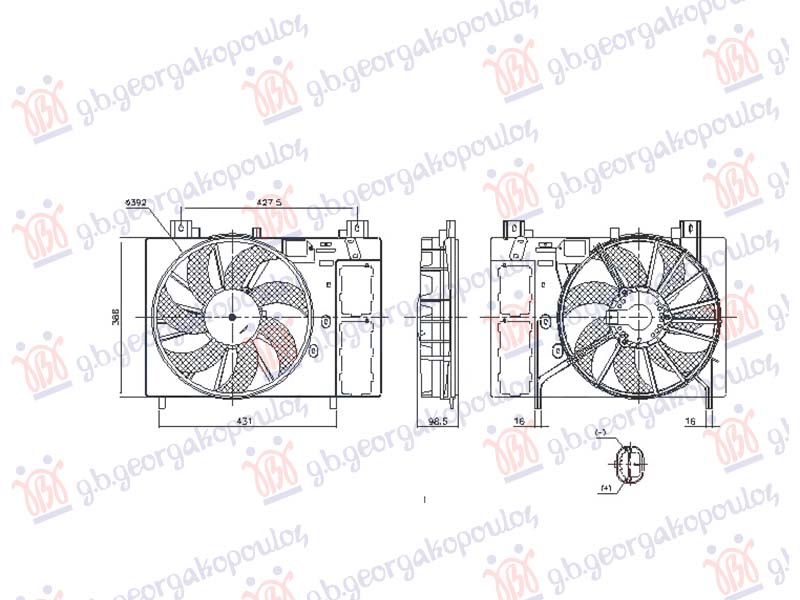 Peugeot 407 2004-2010 (6d/6c) VENTILATOR (2 PIN) (NISSENS)