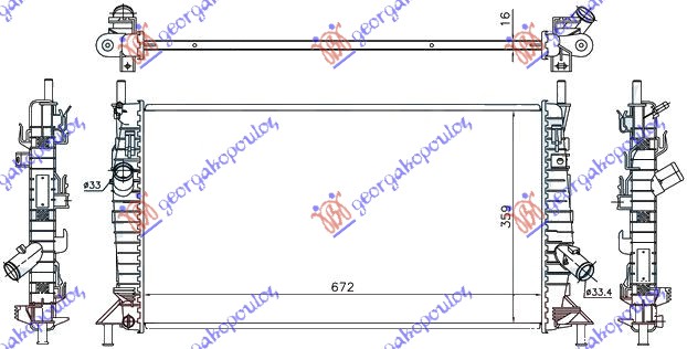 Volvo s40 03-07 HLADNJAK MOTORA ZA SVE MODELE BENZIN (MAN/AUTO) (+/-AC) (67x37.2)