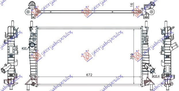 Ford focus 2008-2011 (db/fch/dh) HLADNJAK MOTORA 1.6/1.8/2.5/2.0 TDCi (MAN/AUTO) (670x380) (NRF)