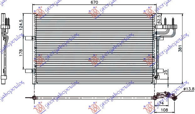 Ford focus c-max 03-07 HLADNJAK KLIME BEN-DIZ (62.8x37.4x1.6)