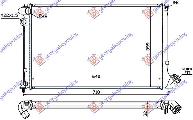 Peugeot 406 coupe 96-05 HLADNJAK MOTORA 2.0 16V (MAN) (+AC) (64x40)