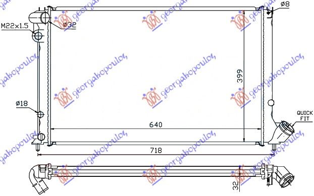 Peugeot 406 coupe 96-05 HLADNJAK MOTORA 1.8 8V/16V 2.0i 16V (AUTO) (+AC) (64x40)