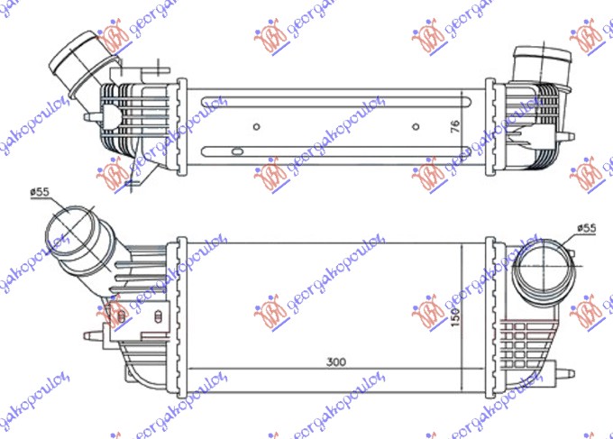 Peugeot 407 04-10 HLAD.INTERC. 2.0 HDi DIZEL(300x155x80)