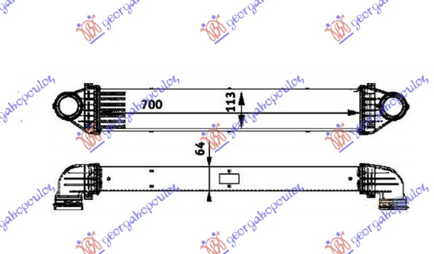 Mercedes a class (w169) 04-12 HLADNJAK INTERC. 2.0 CDi (698x96x63)