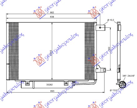 Mercedes b class (w245) 06-08 HLADNJAK KLIME BENZIN (600x410x16) 2 NOSACA