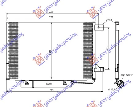 Mercedes a class (w169) 04-12 HLADNJAK KLIME BEN 600x410x16 2 NOSACA