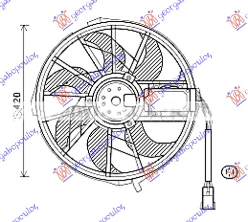 Mercedes a class (w169) 04-12 VENTILATOR (MOTOR I VENT.) (420mm)