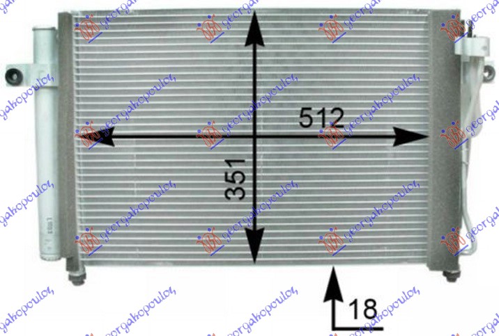 Hyundai getz 2002-2005 (tb) HLADNJAK KLIME 1.1/1.3i 16i 12V (503x350) (NRF)