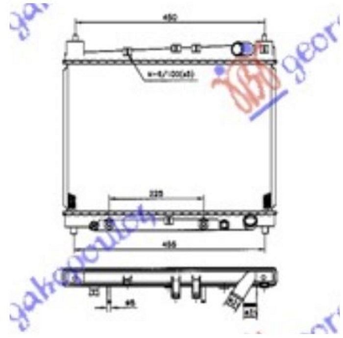 Toyota yaris verso 1999-2006 (p2) HLADNJAK MOTORA 1.3/1.5 (AUTO) (35x49) (KOYO)