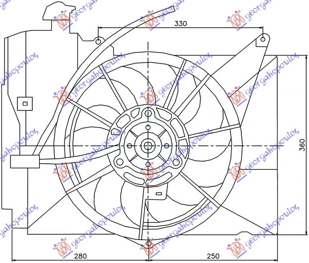 Toyota yaris 99-05 VENTILATOR KOMPLET 1.3-1.5JAPAN BEN +A/C