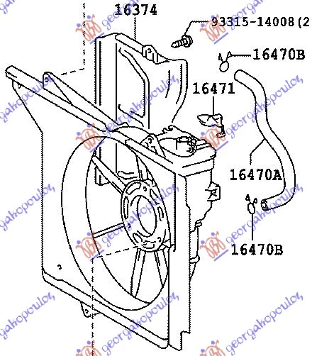 Toyota yaris 99-05 POKLOPAC VENTILATORA 1.0(-A/C)BENZIN