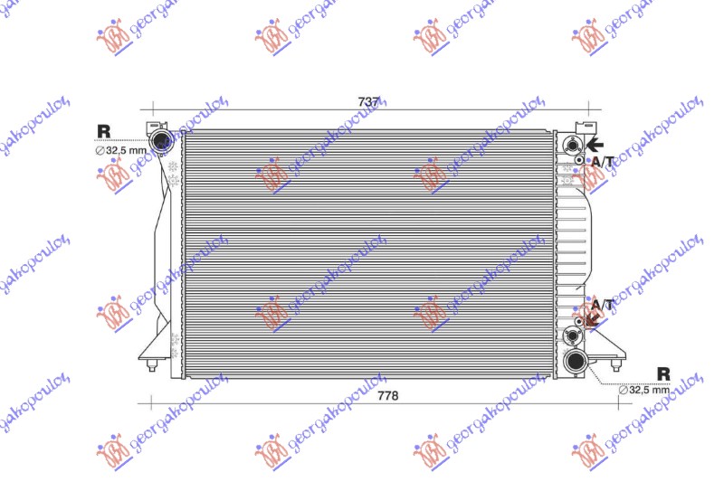 Audi a4 2000-2004 (8e2/8e5) HLADNJAK MOTORA 2.5 TDI DIZEL (AUTOMATSKI) (632x399) (NRF)