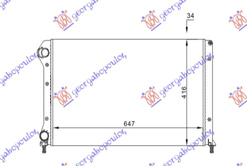 Fiat doblo 2005-2009 (119/223) HLADNJAK MOTORA 1.4 8V 1.6 16V 1.9D (+AC) (65x40) (MARELLI)
