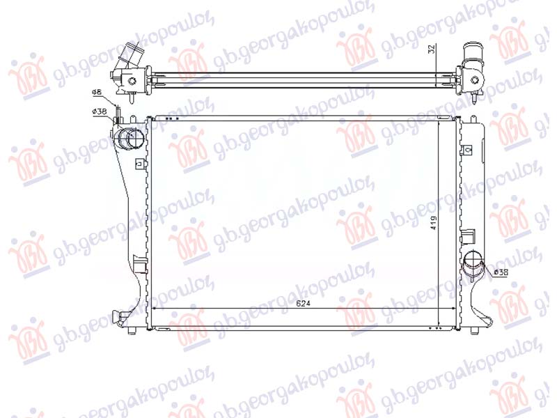 Toyota avensis 2003-2008 (t25) HLADNJAK MOTORA 2.2 D4D DIZEL (MAN) (625x410) -2006 (1 CEV) (NRF)