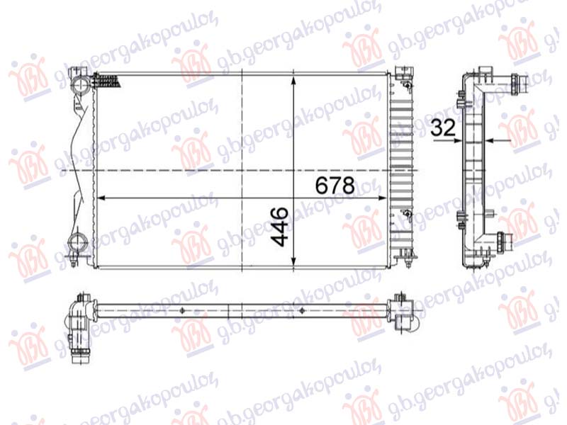 Audi a6 2004-2008 (4f2/4f5) HLADNJAK MOTORA 2.0 BENZIN - 2.0 DIZEL (MAN) (677x439) (NRF)