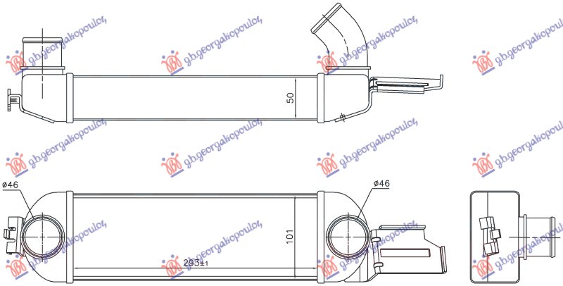 Opel meriva 2003-2010 (x03) HLADNJAK INTERKULERA 1.7 DTI DIZEL (293x101)