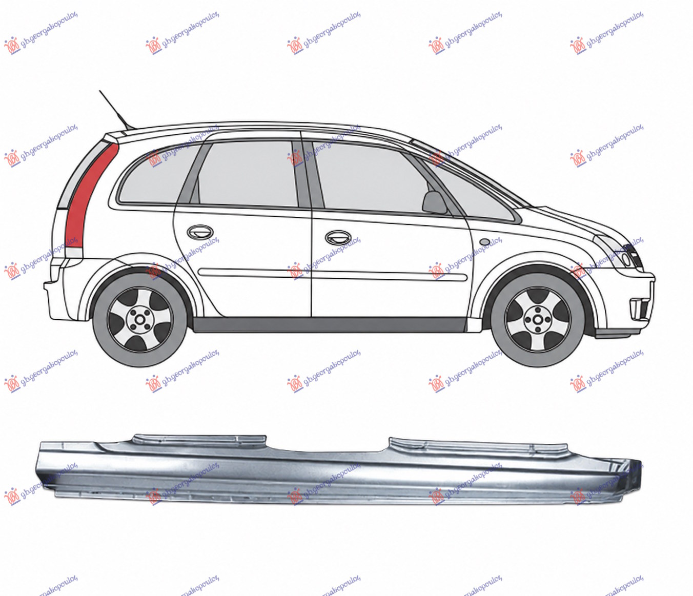 Opel meriva 2003-2010 (x03) SAJTNA