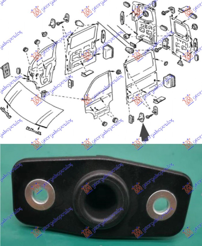 Opel movano 98-09 GRANICNIK KLIZNIH VRATA