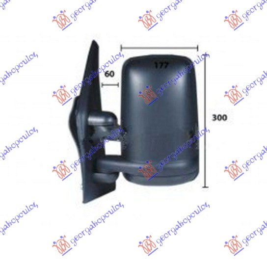 Opel movano 1998-2009 (x70) RETROVIZOR MEHANICKI -2003 (KONVEKSNO STAKLO)