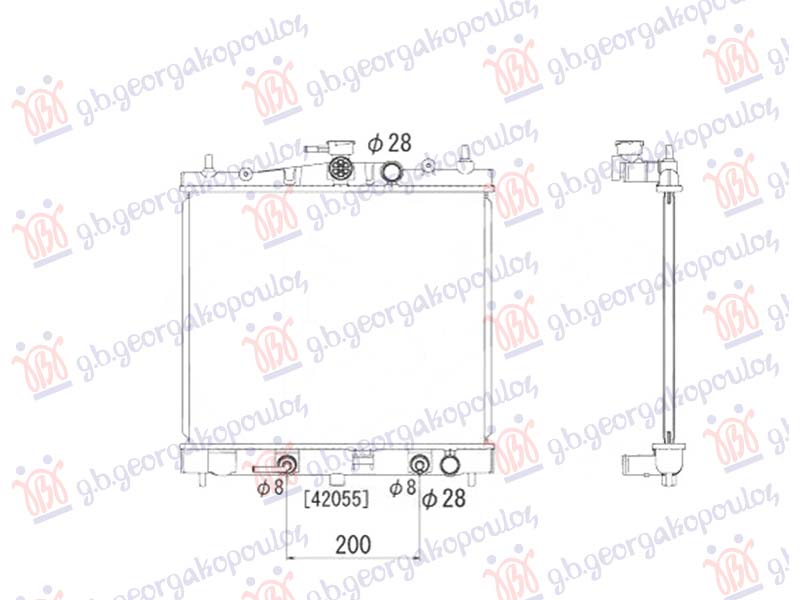Nissan micra 2002-2010 (k12) HLADNJAK MOTORA 1.2/1.4 BENZIN (AUTO) (+/-AC) (380x448) JAPAN (NRF)