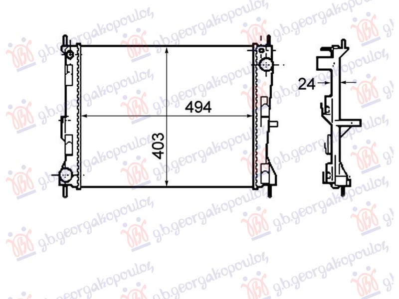 Nissan micra 2002-2010 (k12) HLADNJAK MOTORA 1.5 DIZEL (-AC) (49.4x415x2.3) UK (NRF)