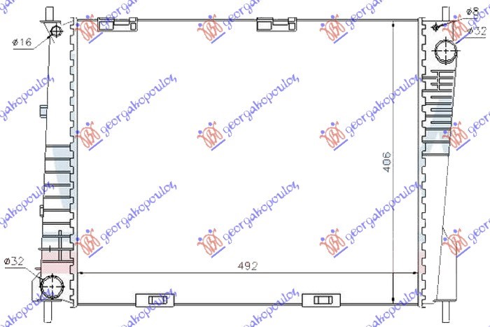 Nissan micra 2002-2010 (k12) HLADNJAK MOTORA 1.5 DIZEL (+AC) (494x415x23) UK (NRF)