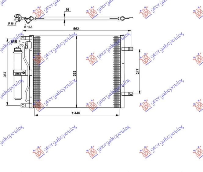 Nissan note 06-13 HLADNJAK KLIME 1.5 DCI (49x37.6x1.6)