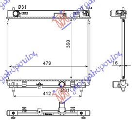 Toyota yaris ii 2005-2011 (p9) HLADNJAK MOTORA DIZEL 1.4 D-4D (66KW) (350x480x16) (NRF)