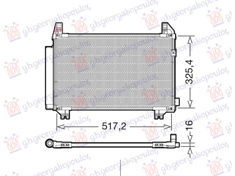 Toyota yaris ii 2005-2011 (p9) HLADNJAK KLIME 1.4 D4D DIZEL (515x325x16) (KOYO)