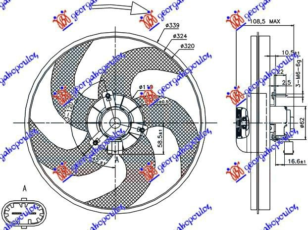 Peugeot 206 98-09 VENTILATOR -A/C BENZIN-DIZEL