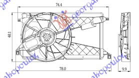 Mazda 3 sdn-h/b 2004-2008 (bk) VENTILATOR KOMPLET (1.8/2.0i 16V Di TURBO)