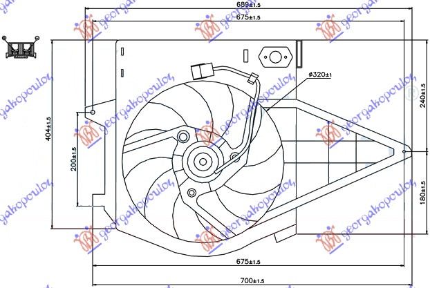 Citroen jumpy 04-07 VENTILATOR KOMPLET (BENZIN) -A/C