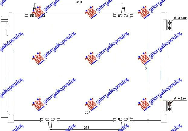 Peugeot 1007 2005-2009 (km) HLADNJAK KLIME BENZIN/DIZEL (557x375) (MARELLI)