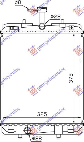 Citroen c1 2006-2012 (pm/pn) HLADNJAK MOTORA 1.0cc (+/-AC) (374x326) (MARELLI)