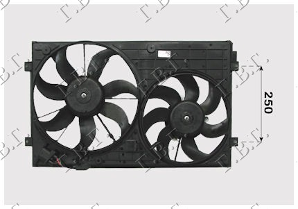 Seat leon 2005-2013 (1p1) VENTILATOR (DUPLI) (BENZIN/DIZEL) (HLADNJAK 40cm)