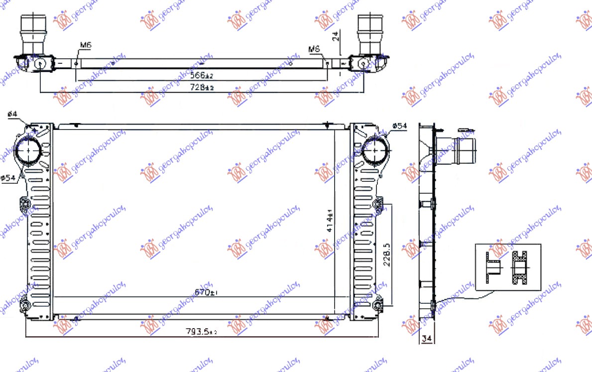 Toyota rav 4 05-10 HLAD.INTERCOOLERA 2.2 D4D (670x414x24)