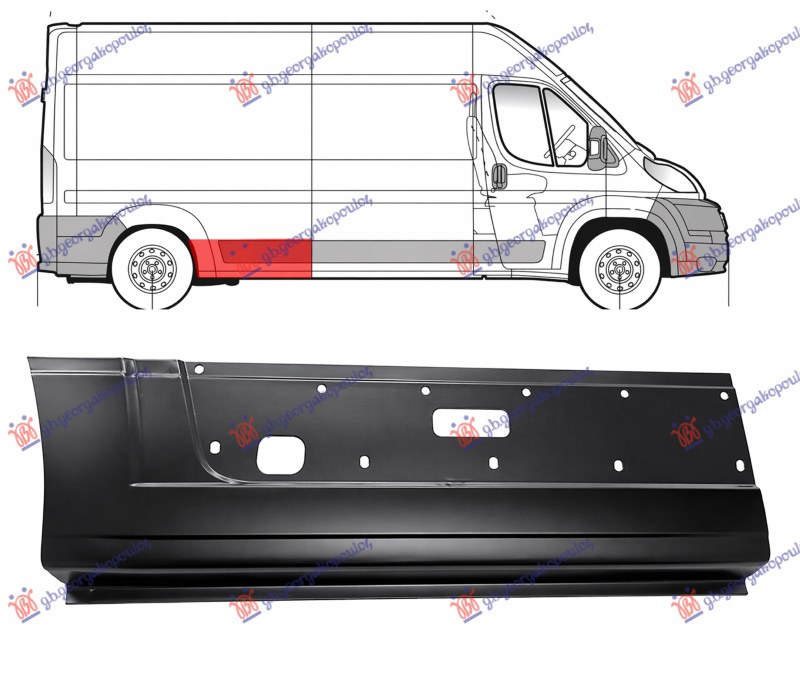 Fiat ducato iii 2006-2014 (250) KRAJ ZADNJEG BLATOBRANA (PREDNJI DEO) (OTVOR ZA GABARITNO SVETLO) (4035mm)