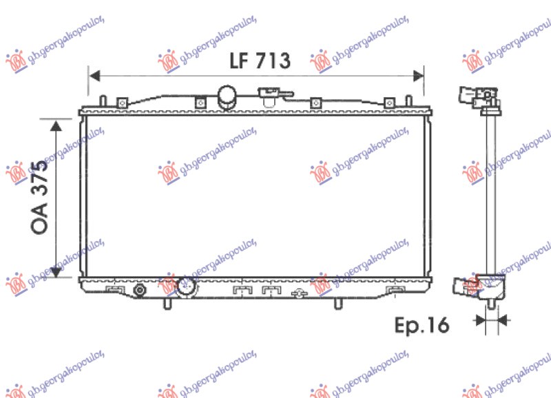 Honda accord 2003-2008 (cl/cn/cw/cu/cm) HLADNJAK MOTORA 2.0/2.4 BENZIN (MAN) (375x713x16) (NISSENS)
