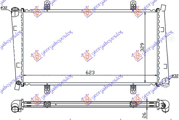 Mitsubishi carisma 1996-2005 (da) HLADNJAK MOTORA 1.9 DIZEL (622x330x27) 2000-2006 (NRF)