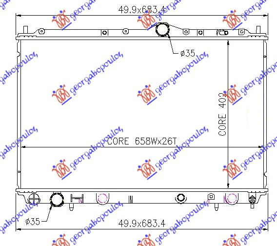 Mitsubishi carisma 96-05 HLADNJAK MOTORA  1.9 TD (40.2x65.5x32)