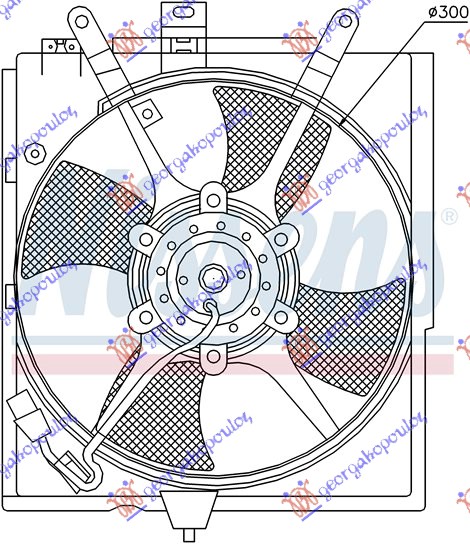 Volvo s40 00-03 VENTILATOR HLADNJAKA KOMPLET (1.6/1.8/2.0 BENZIN) (+AC)