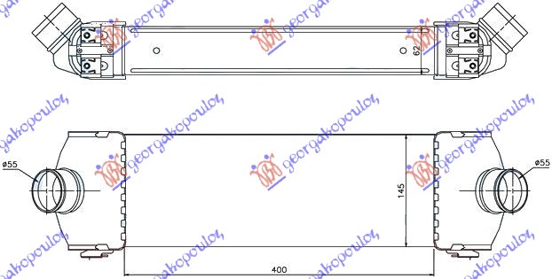 Ford transit 06-13 HLADNJAK INTERKULERA 2.2/2.4 TDCi (398x147x62)