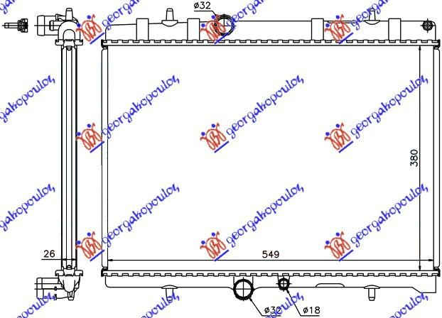 Citroen c3 picasso 2009-2012 (sh) HLADNJAK MOTORA 2.0 DIZEL HDi (380x560x19) (NRF)