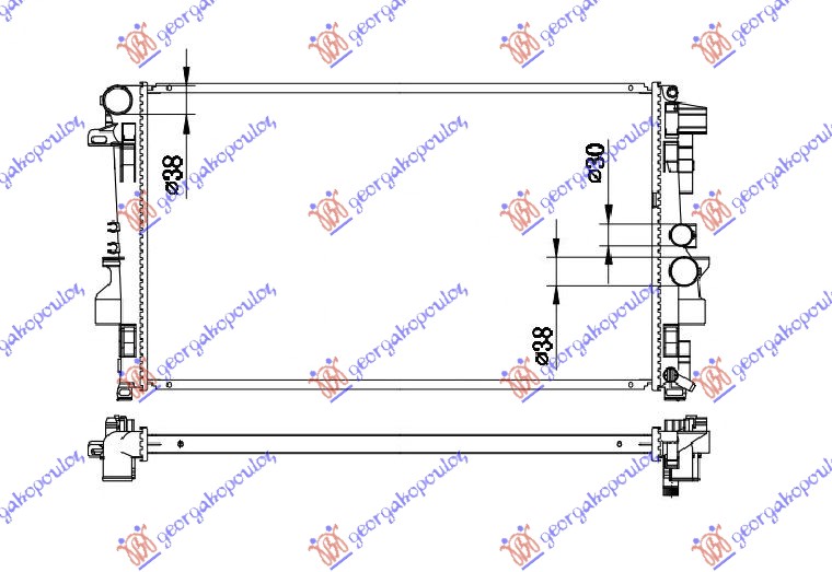 Mercedes vito & viano 2010-2015 (w639) HLADNJAK MOTORA BENZIN/DIZEL (MAN) (68x41) (VALEO)