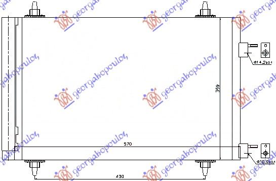 Peugeot 307 2005-2007 (3a/3c) HLADNJAK KLIME BENZIN/DIZEL (510x368)