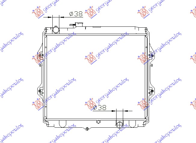 Toyota hi-lux 2wd/4wd 2001-2005 (n1/n2/n3) HLADNJAK MOTORA 2.5 T.DIZEL (45x52.5x3.2) (VALEO)