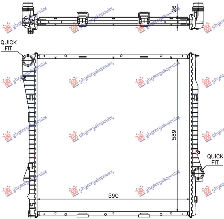Bmw x5 2000-2007 (e53) HLADNJAK MOTORA 3.0 BENZIN/DIZEL (MAN) (59x60x2.4) (NRF)