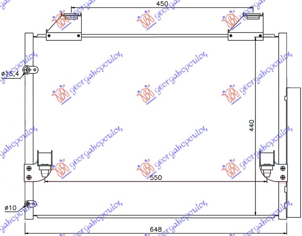 Toyota hi-lux 2wd/4wd 05-09 HLADNJAK KLIME 2.5-3.5 DIZ (600x440x16)