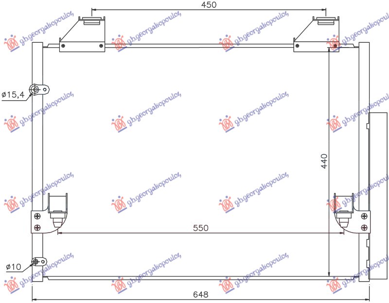 Toyota hi-lux 2wd/4wd 2009-2012 (n1/n2/n3) HLADNJAK KLIME 2.5/3.0 T.D DIZEL (600x440x16) (KOYO)